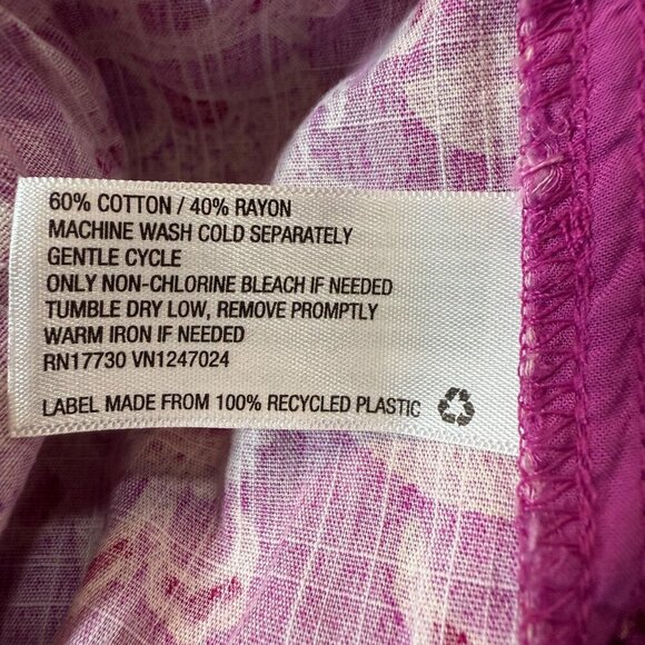 Knox Rose Pants Womens Large Pink Magenta Floral Relaxed Fit Wide Leg Pull On - Picture 6 of 7